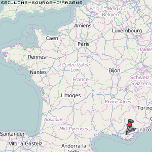 Seillons-Source-d'Argens Karte Frankreich