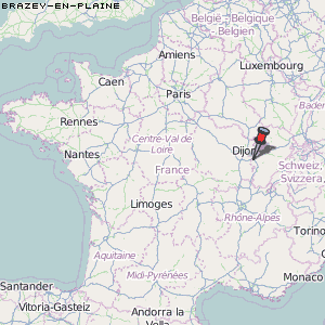 Brazey-en-Plaine Karte Frankreich