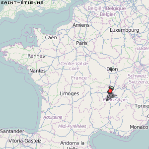Saint-Étienne Karte Frankreich
