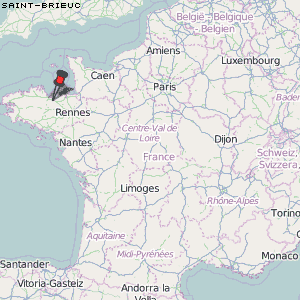 Saint-Brieuc Karte Frankreich