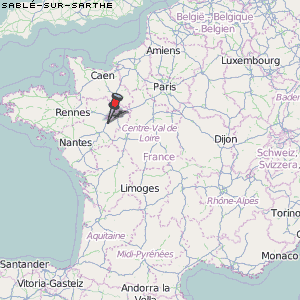 Sablé-sur-Sarthe Karte Frankreich