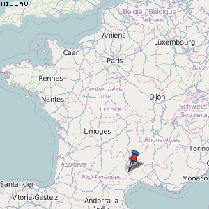 Millau Karte Frankreich