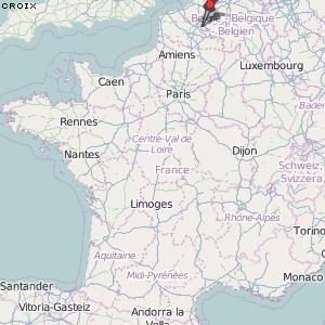 Croix Karte Frankreich