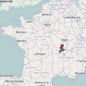 Roanne Karte Frankreich