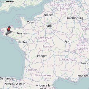 Quimper Karte Frankreich