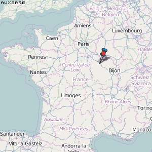 Auxerre Karte Frankreich