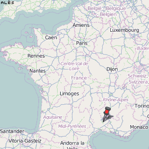 Alès Karte Frankreich