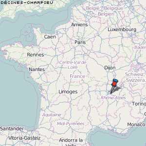Décines-Charpieu Karte Frankreich