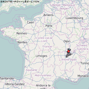 Sainte-Foy-lès-Lyon Karte Frankreich