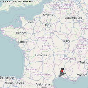 Castelnau-le-Lez Karte Frankreich