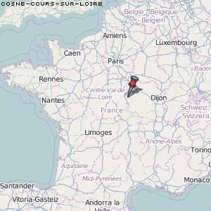 Cosne-Cours-sur-Loire Karte Frankreich
