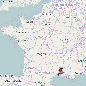 Lattes Karte Frankreich