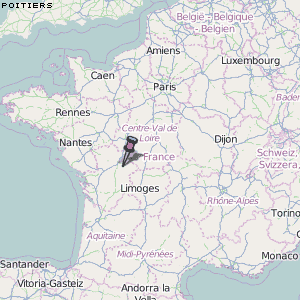 Poitiers Karte Frankreich