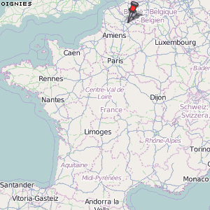 Oignies Karte Frankreich
