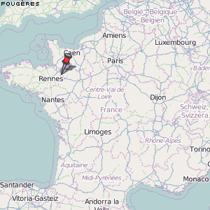 Fougères Karte Frankreich