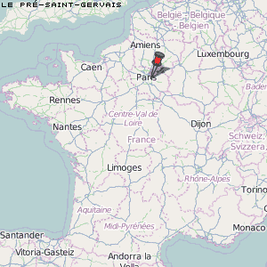 Le Pré-Saint-Gervais Karte Frankreich