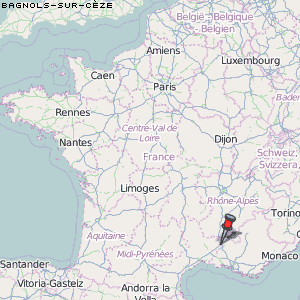 Bagnols-sur-Cèze Karte Frankreich