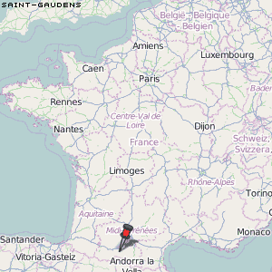 Saint-Gaudens Karte Frankreich