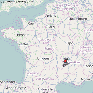 Le Puy-en-Velay Karte Frankreich
