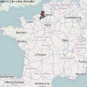 Déville-lès-Rouen Karte Frankreich