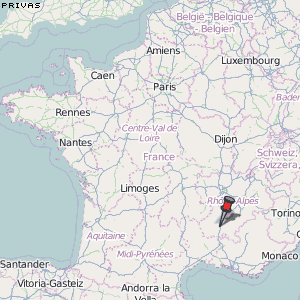 Privas Karte Frankreich