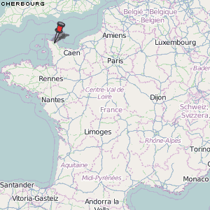 Cherbourg Karte Frankreich