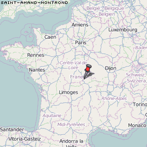 Saint-Amand-Montrond Karte Frankreich