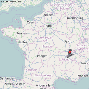 Saint-Priest Karte Frankreich