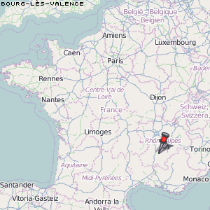 Bourg-lès-Valence Karte Frankreich