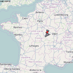 Nevers Karte Frankreich