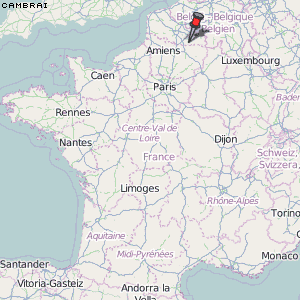 Cambrai Karte Frankreich