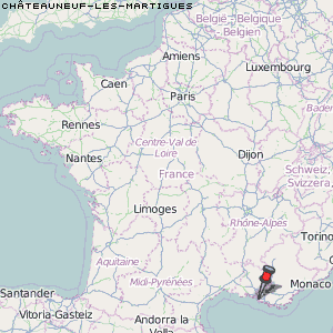 Châteauneuf-les-Martigues Karte Frankreich
