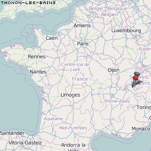 Thonon-les-Bains Karte Frankreich
