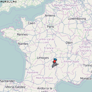 Aurillac Karte Frankreich