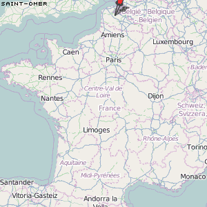 Saint-Omer Karte Frankreich