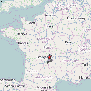Tulle Karte Frankreich