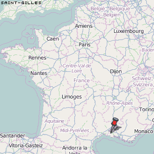 Saint-Gilles Karte Frankreich