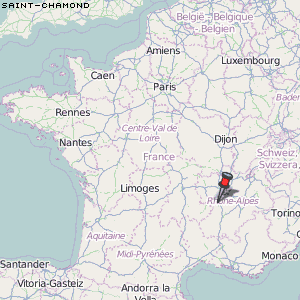 Saint-Chamond Karte Frankreich