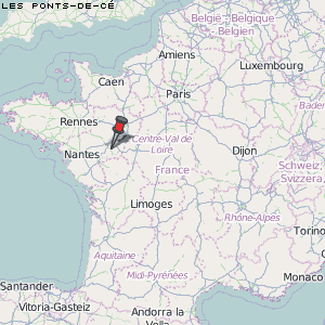 Les Ponts-de-Cé Karte Frankreich