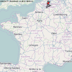 Saint-Amand-les-Eaux Karte Frankreich