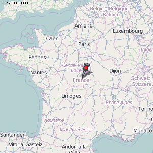 Issoudun Karte Frankreich