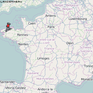 Landerneau Karte Frankreich