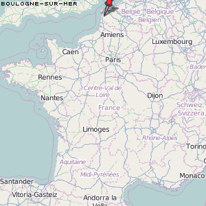 Boulogne-sur-Mer Karte Frankreich