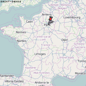 Saint-Denis Karte Frankreich
