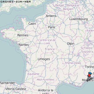 Cagnes-sur-Mer Karte Frankreich