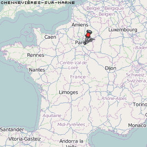 Chennevières-sur-Marne Karte Frankreich