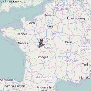 Châtellerault Karte Frankreich