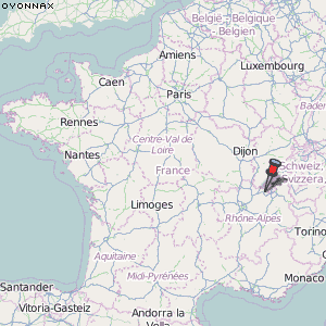 Oyonnax Karte Frankreich
