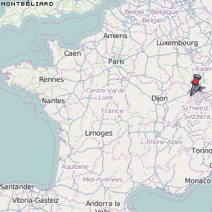 Montbéliard Karte Frankreich