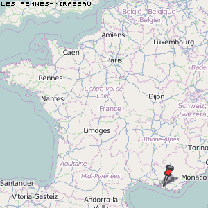 Les Pennes-Mirabeau Karte Frankreich
